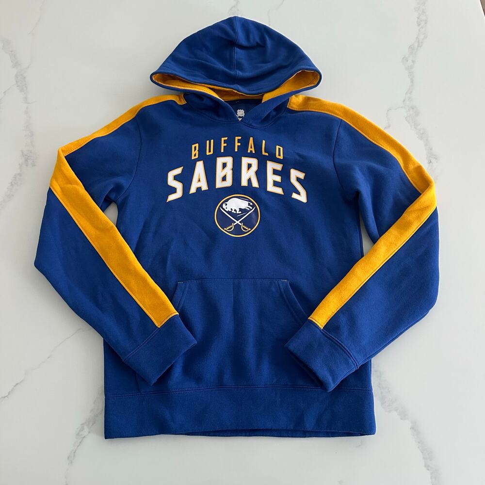 Buffalo Sabres Royal Fleece Pullover Hoodie Size Small
